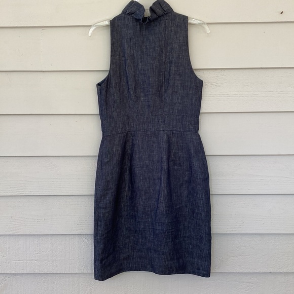 Taylor denim ruffle collar sheath dress - Picture 3 of 6